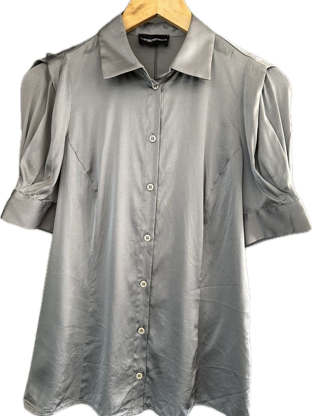 Emporio Armani Women's Light Gray/Silver Tailored Blouse